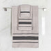 Sadie Zero Twist Cotton Elegant Floral Motif 3 Piece Solid Towel Set - Platinum