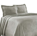 Geometric Fret Cotton Jacquard Matelasse Scalloped Bedspread Set - Platinum