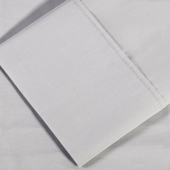 300 Thread Count Cotton Percale Solid Pillowcase Set  - Platinum