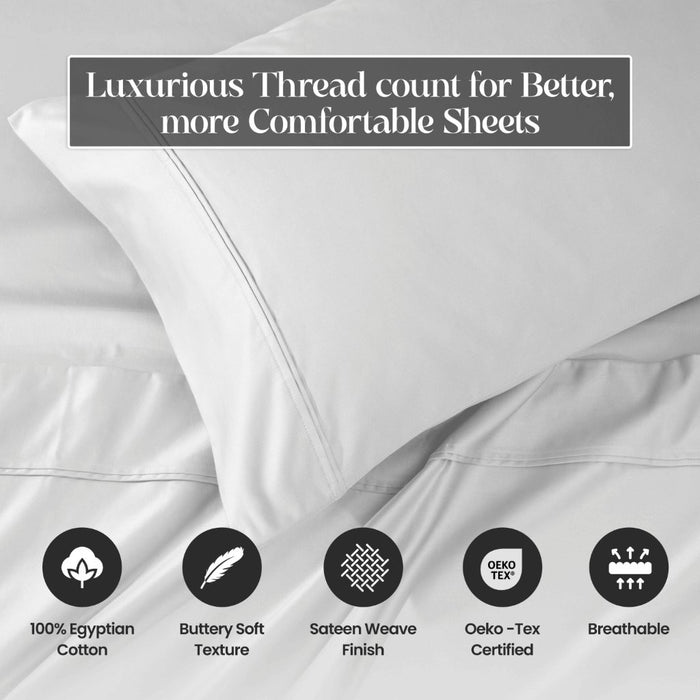 1200 Thread Count Egyptian Cotton 2 Piece Pillowcase Set