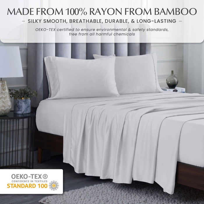 300 Thread Count Rayon From Bamboo Solid Deep Pocket Sheet Set