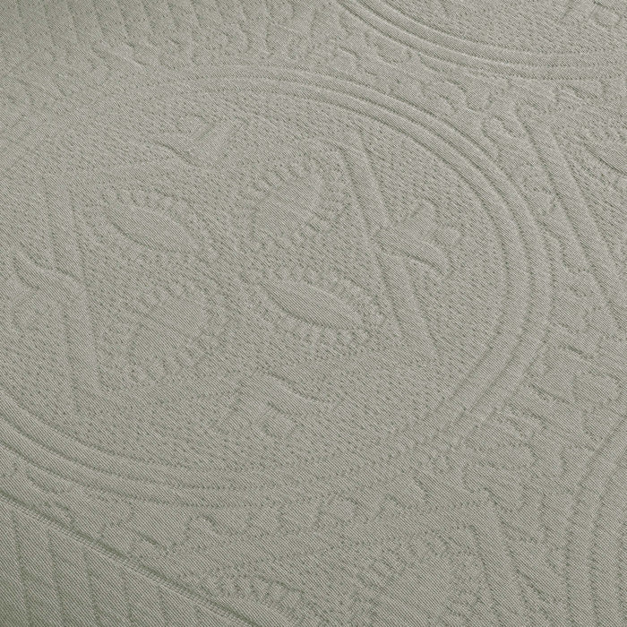 Celtic Circle Jacquard Matelasse Cotton Bedspread Set - Platinum