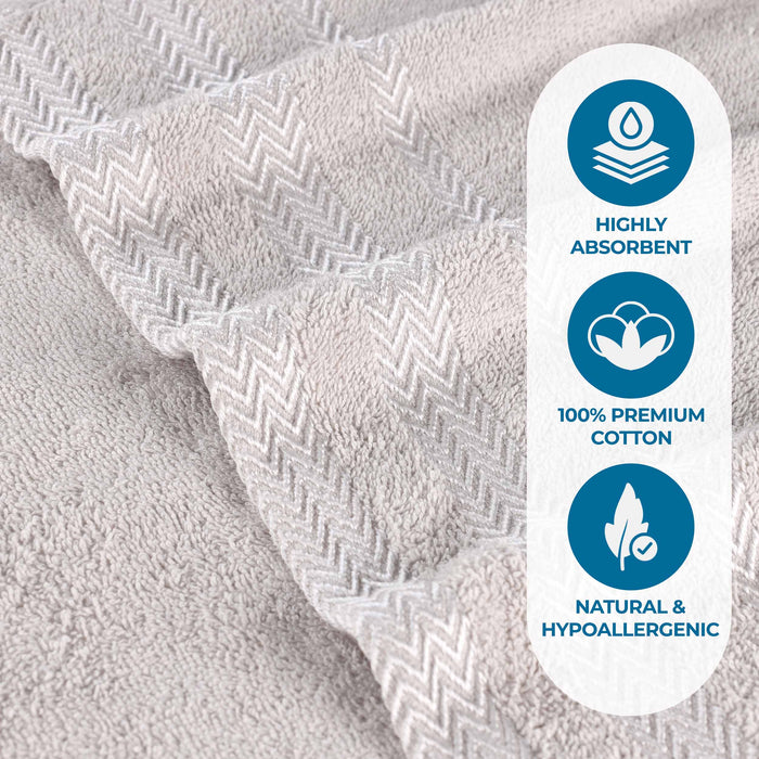 Hays Cotton Medium Weight 8 Piece Bathroom Towel Set - Platinum