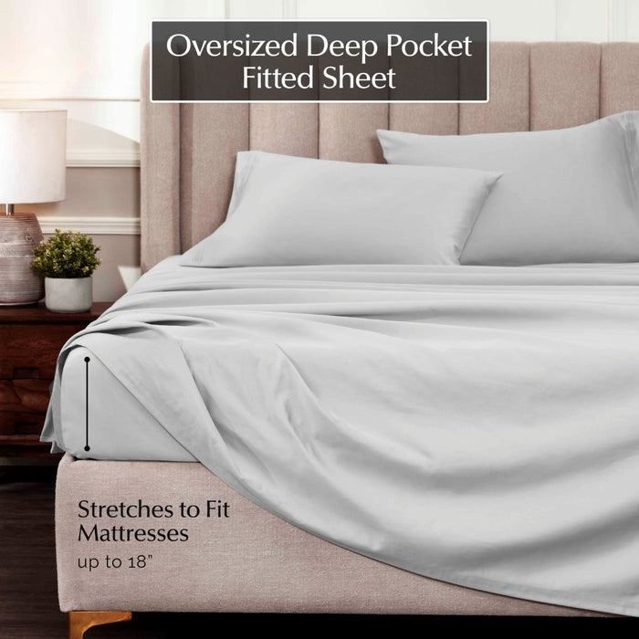 1000 Thread Count Egyptian Cotton Bed Sheet Set Olympic Queen