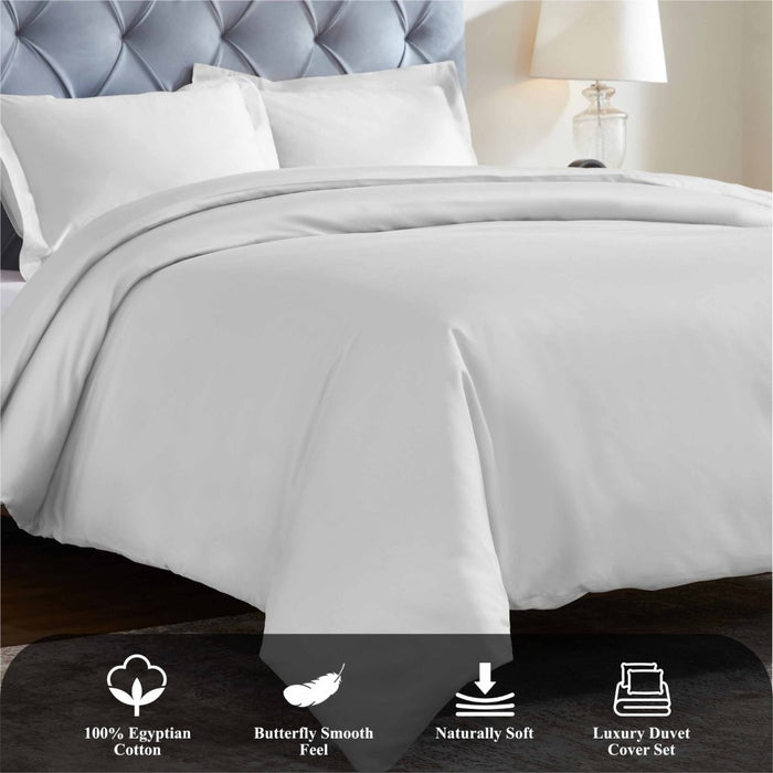 1200 Thread Count Egyptian Solid Cotton Duvet Cover Set