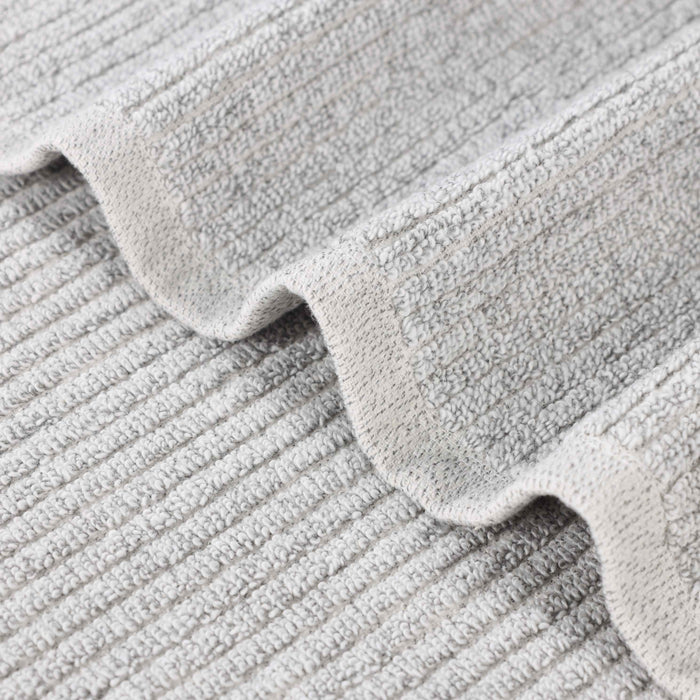 Destin Cotton Blend Solid Ribbed Design Bath Towels, Set of 2