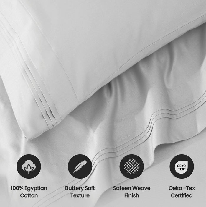 1000 Thread Count Egyptian Cotton Bed Sheet Set Olympic Queen