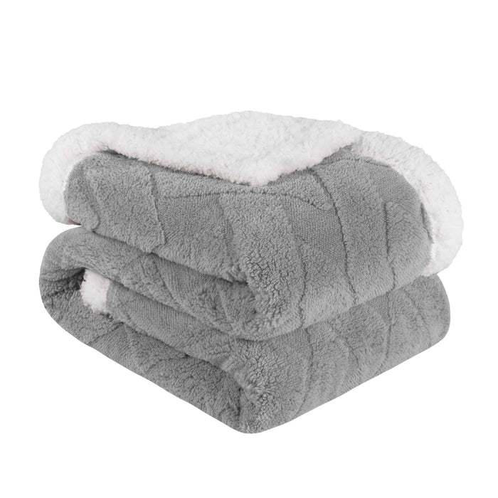 Nuuk Reversible Jacquard Lattice Plush Sherpa Fleece Blanket