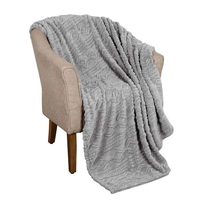 Arctic Boho Jacquard Plush Fleece Blanket