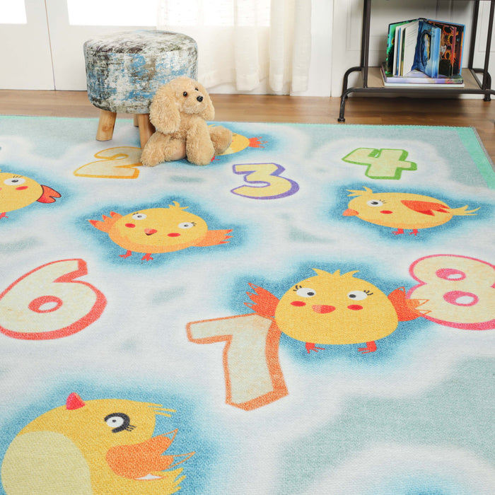 Playtime Numbers Vibrant Kids Non Slip Area Rug