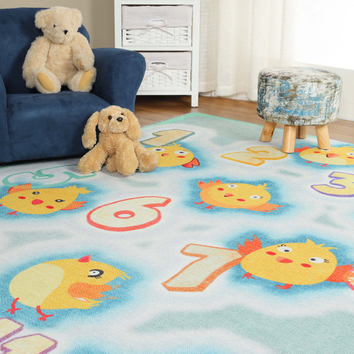 Playtime Numbers Vibrant Kids Non Slip Area Rug