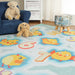 Playtime Numbers Vibrant Kids Non Slip Area Rug - Beige