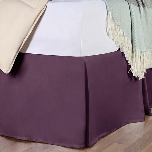 Egyptian Cotton 300 Thread Count Solid Bed Skirt - Plum