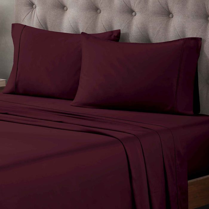 Egyptian Cotton 400 Thread Count Solid Deep Pocket Sheet Set - Plum