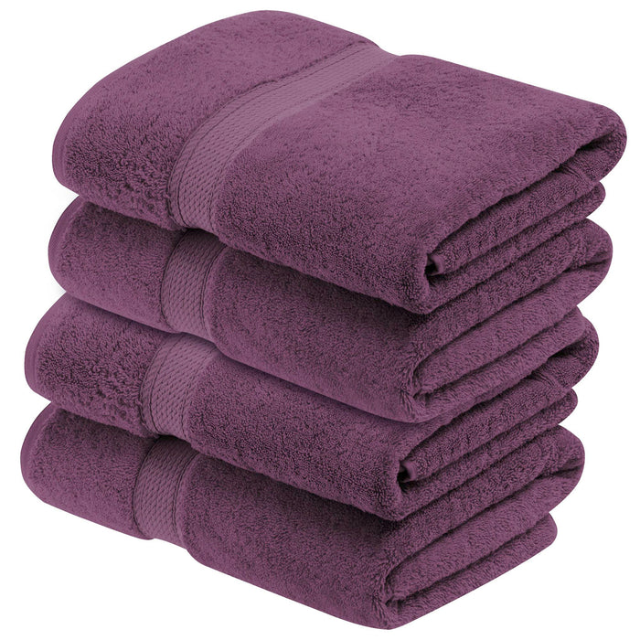 Egyptian Cotton Pile Plush Heavyweight Soft 4 Piece Bath Towel Set