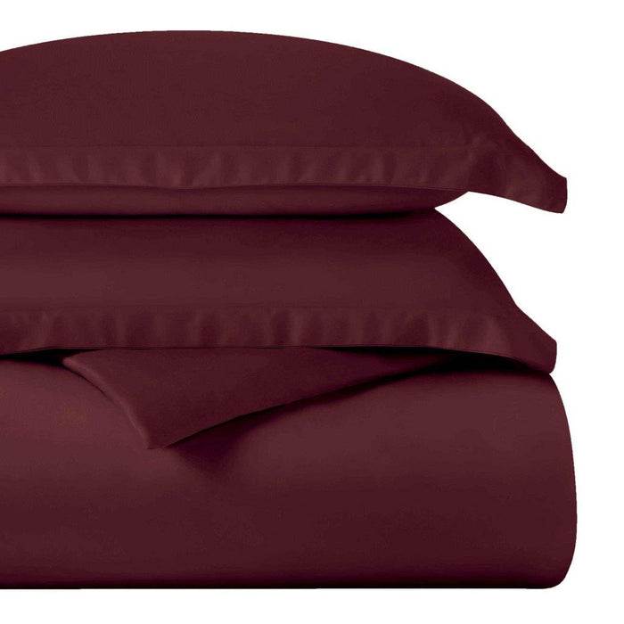 Egyptian Cotton 400 Thread Count Solid Duvet Cover Set - Plum