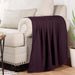 All-Season Chevron Cotton Bed Blanket & Sofa Throw - Plum