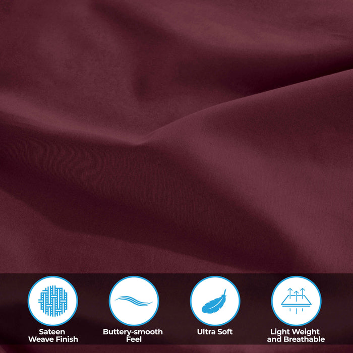 Egyptian Cotton 400 Thread Count Solid Deep Pocket Sheet Set - Plum