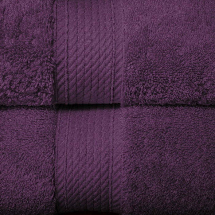 Egyptian Cotton Plush Heavyweight Absorbent Luxury 10 Piece Towel Set - Plum