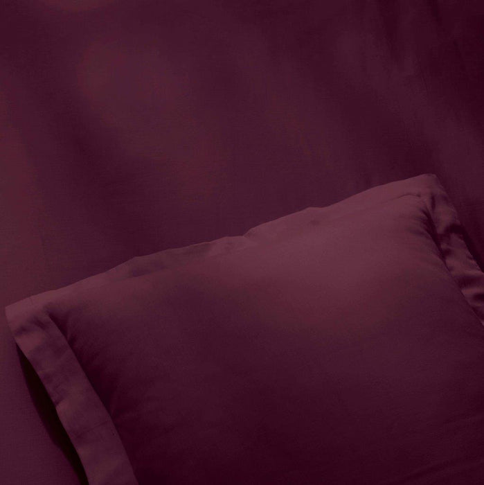 Egyptian Cotton 400 Thread Count Solid Duvet Cover Set - Plum