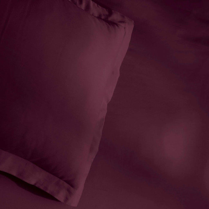 Egyptian Cotton 300 Thread Count Solid Duvet Cover Set - Plum