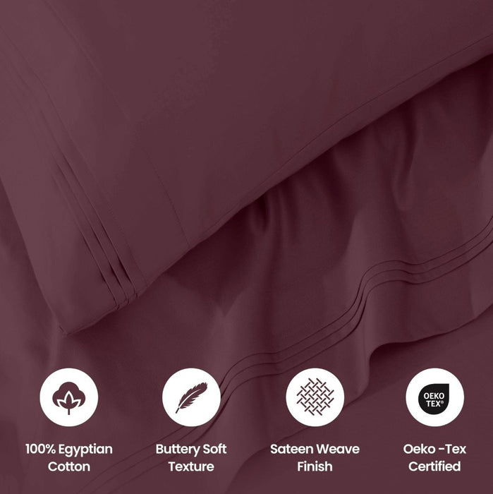 1000 Thread Count Egyptian Cotton Bed Sheet Set Olympic Queen