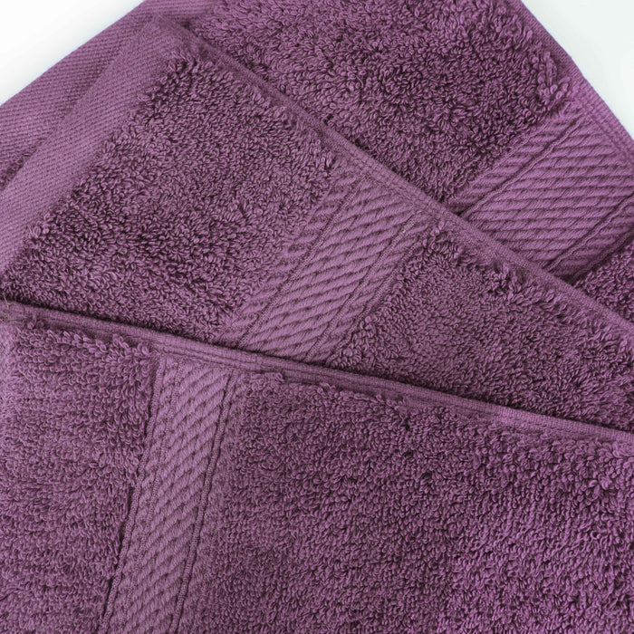 Egyptian Cotton Pile Solid 10-Piece Towel Set - Plum