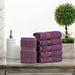 Egyptian Cotton Pile Plush Heavyweight Absorbent Face Towel Set of 6 - Plum