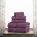 Egyptian Cotton Pile Plush Heavyweight Absorbent 6 Piece Towel Set - Plum