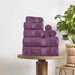 Egyptian Cotton Pile Plush Heavyweight Absorbent 8 Piece Towel Set - Plum