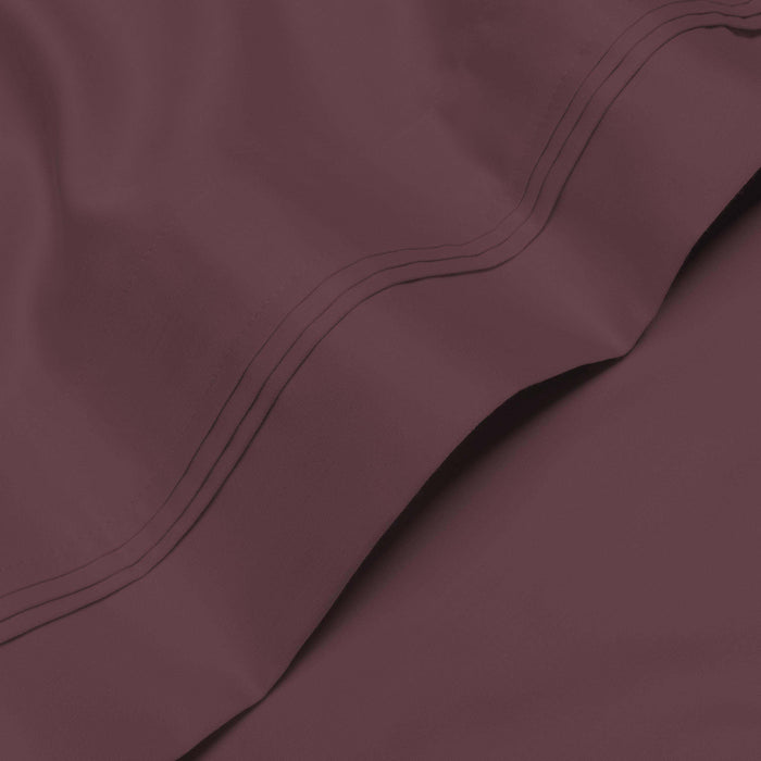 1000 Thread Count Egyptian Cotton Bed Sheet Set Olympic Queen - Plum