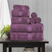 Egyptian Cotton Pile Plush Heavyweight Absorbent 8 Piece Towel Set - Plum