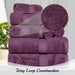 Egyptian Cotton Pile Plush Heavyweight Absorbent 8 Piece Towel Set - Plum