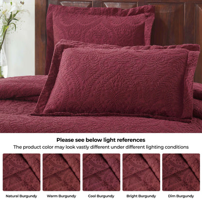 Aspen Cotton Blend Jacquard Woven Floral Scalloped Edges Bedspread Set