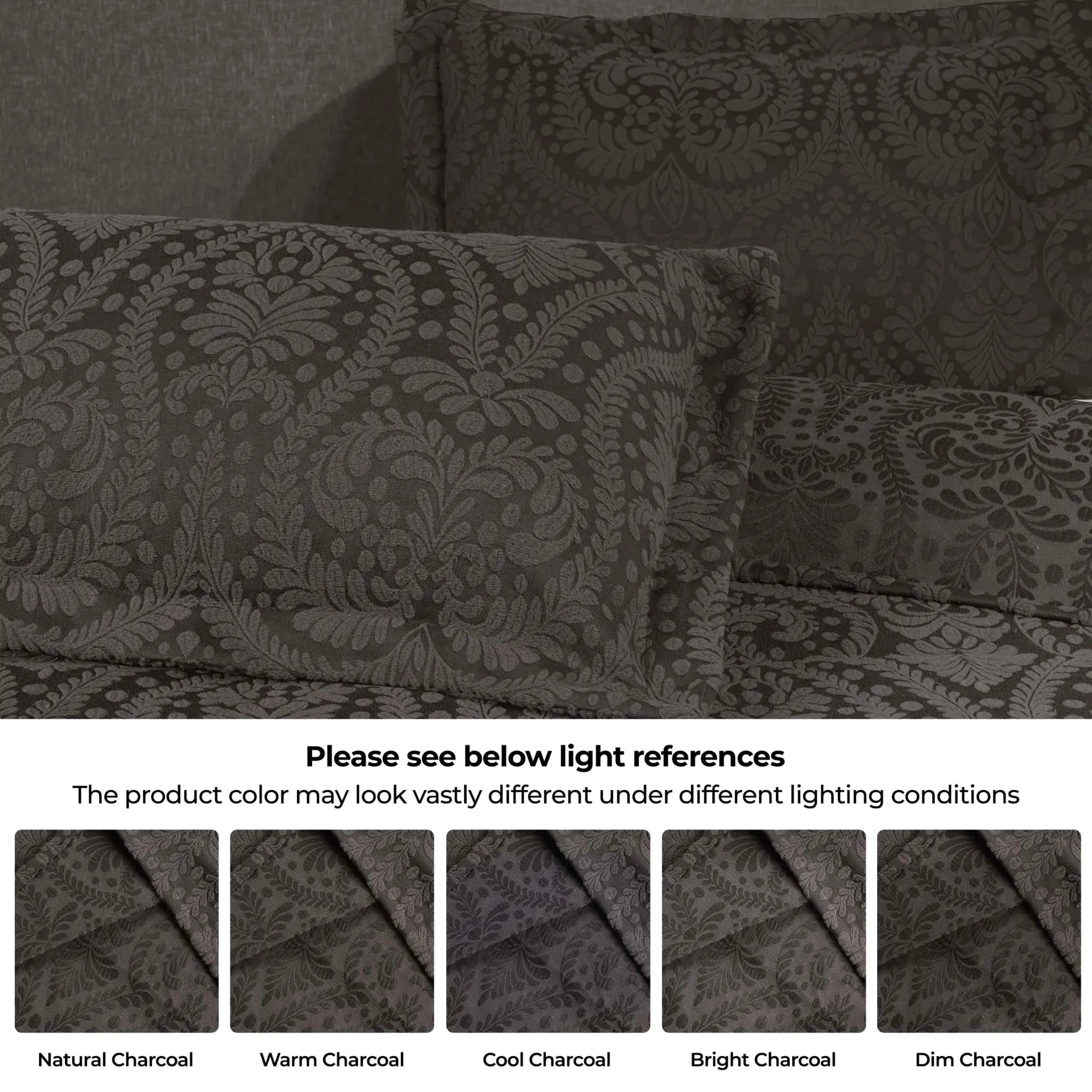 Aspen Cotton Blend Jacquard Woven Floral Scalloped Edges Bedspread Set