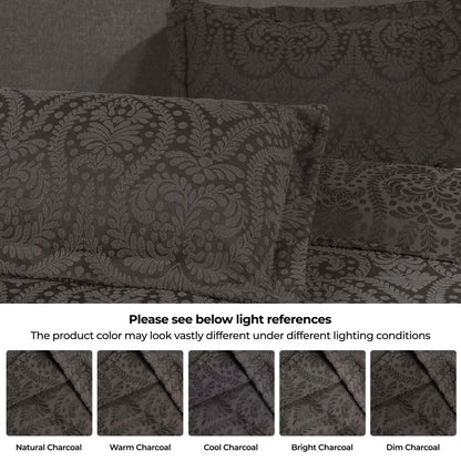 Aspen Cotton Blend Jacquard Woven Floral Scalloped Edges Bedspread Set