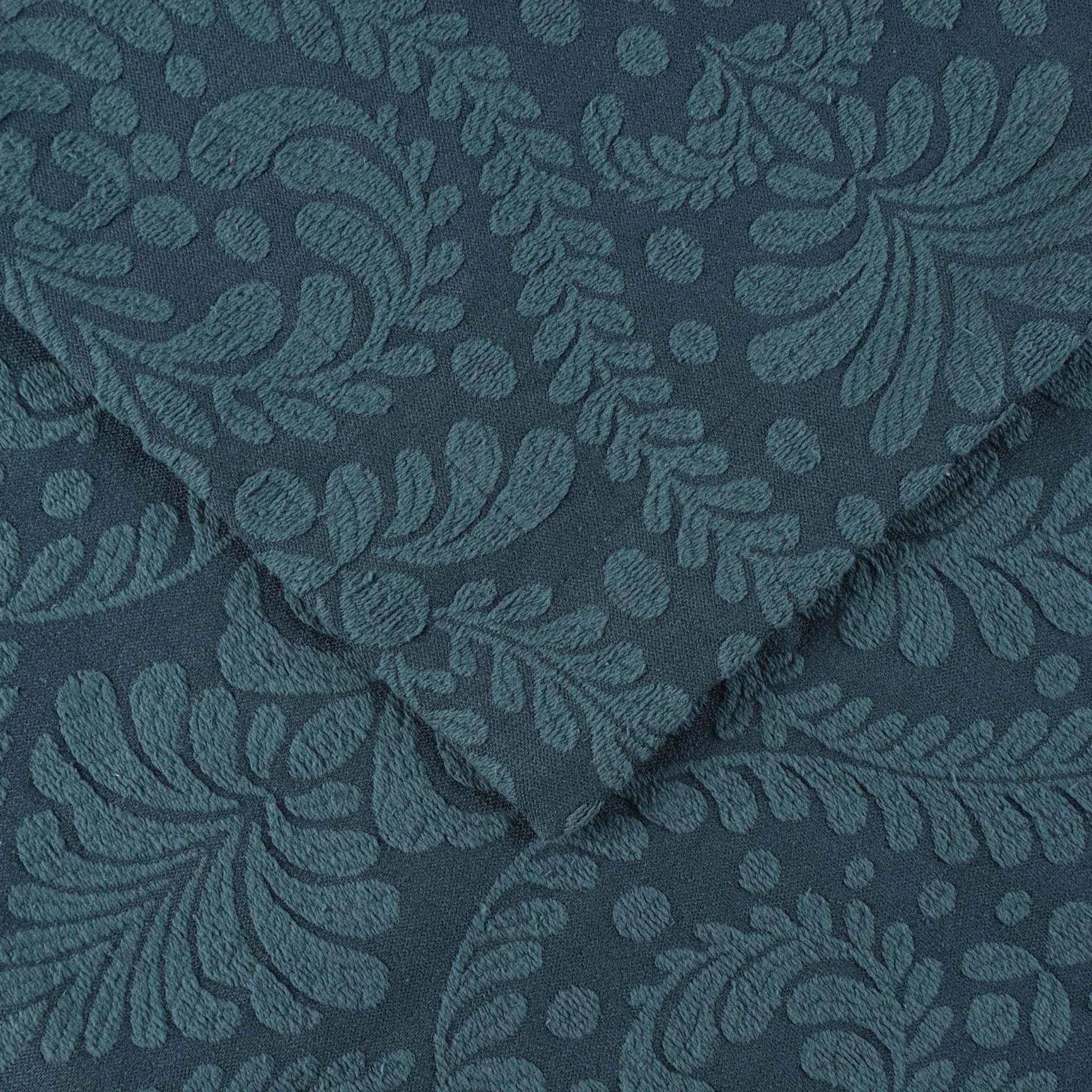 Aspen Cotton Blend Jacquard Woven Floral Scalloped Edges Bedspread Set