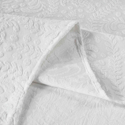 Aspen Cotton Blend Jacquard Woven Floral Scalloped Edges Bedspread Set
