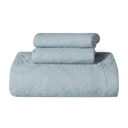 Aspen Cotton Blend Jacquard Woven Floral Scalloped Edges Bedspread Set