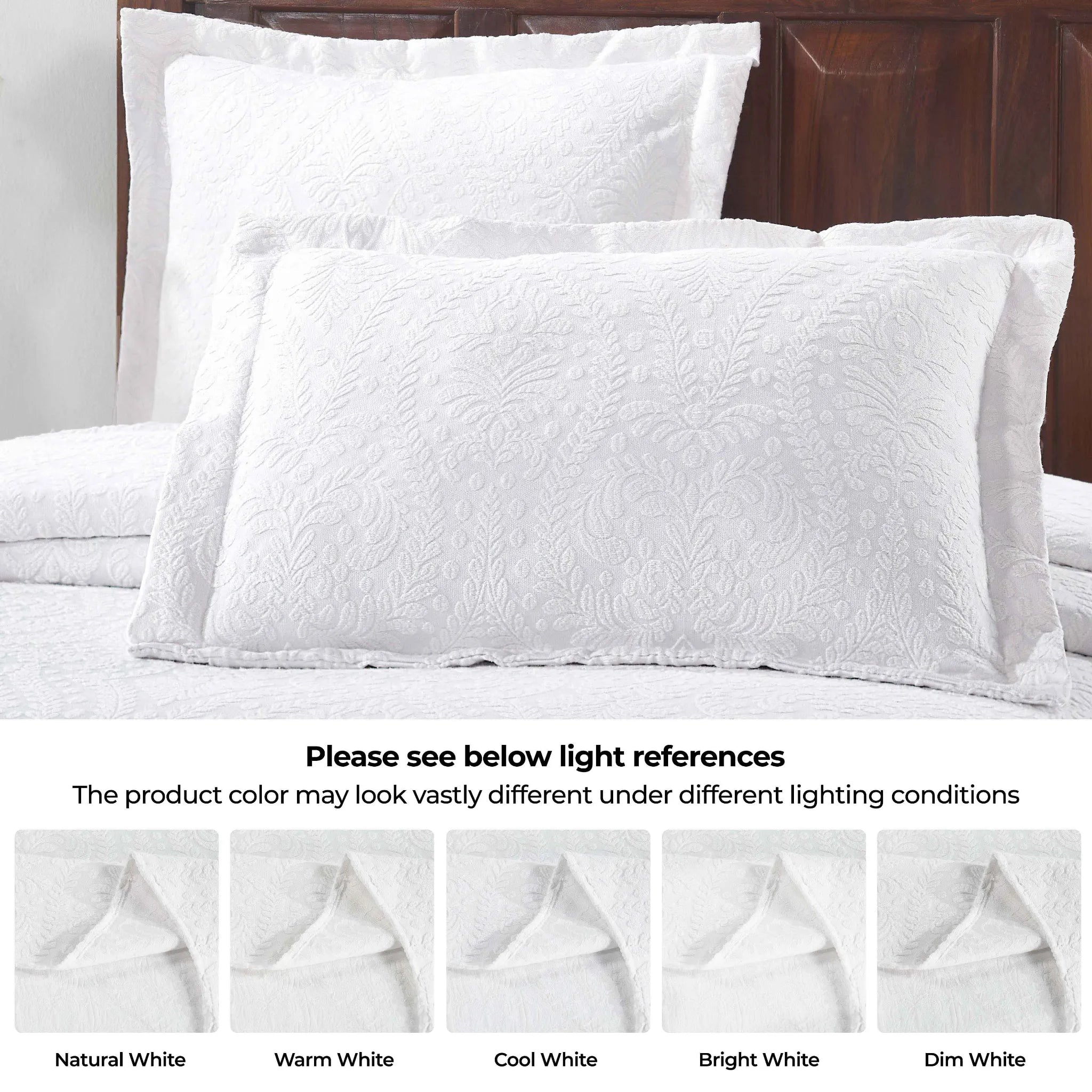 Aspen Cotton Blend Jacquard Woven Floral Scalloped Edges Bedspread Set
