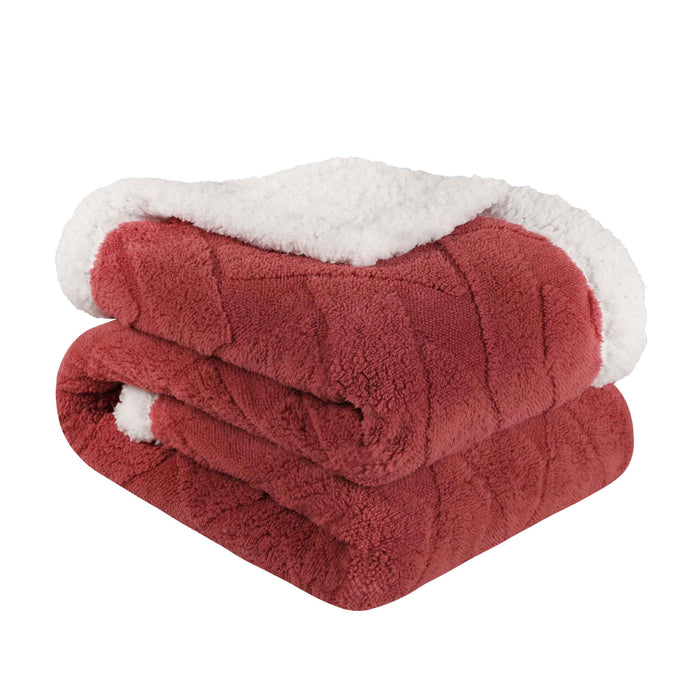 Nuuk Reversible Jacquard Lattice Plush Sherpa Fleece Blanket