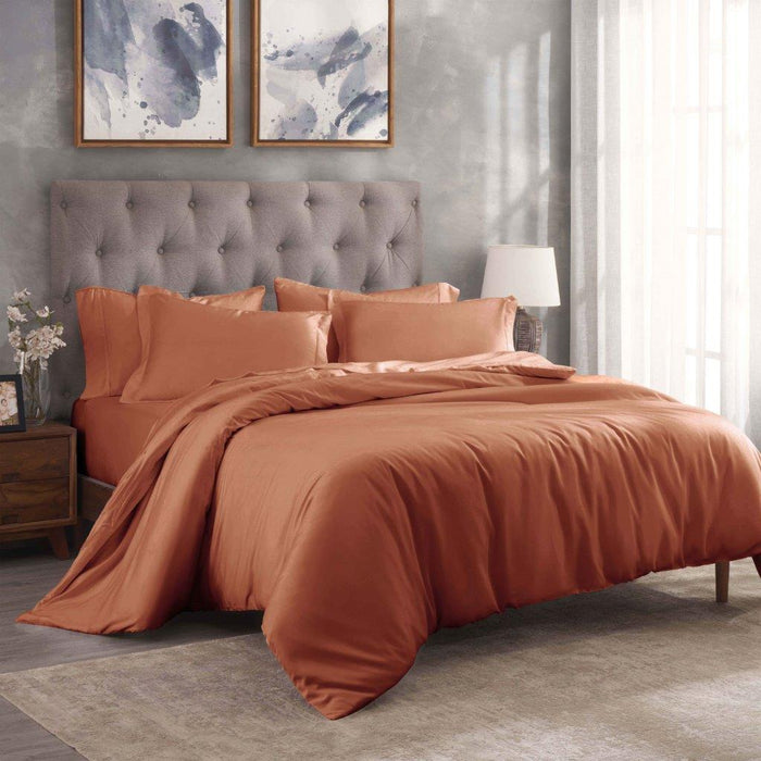 Egyptian Cotton 300 Thread Count Solid Duvet Cover Set