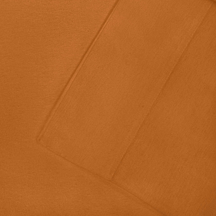 Cotton Flannel Solid Deep Pocket Sheet Set - Pumpkin