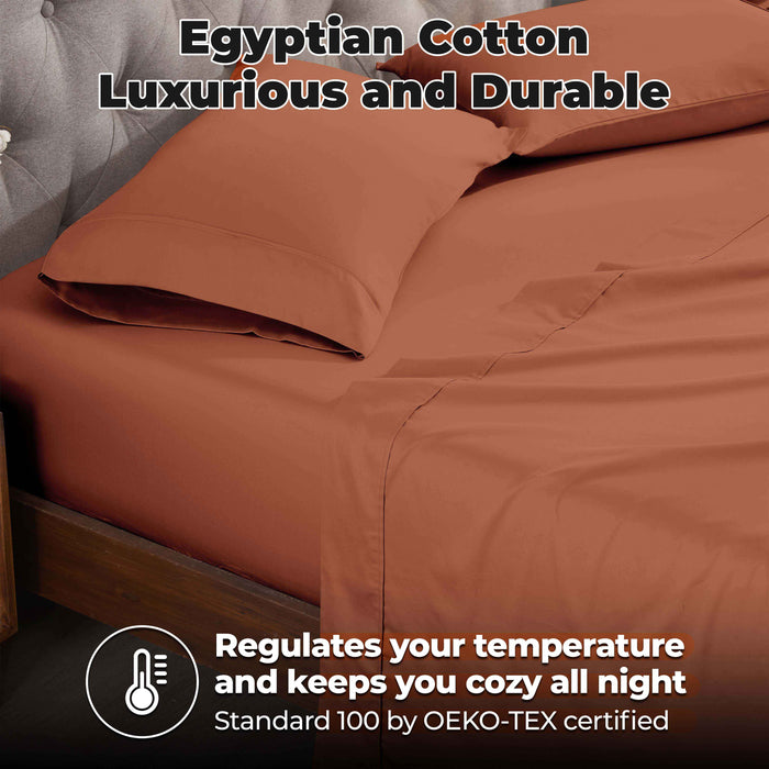 Egyptian Cotton 300 Thread Count Solid Deep Pocket Sheet Set