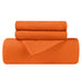 Flannel Solid Duvet Cover and Pillow Sham Set  - Pumpkin