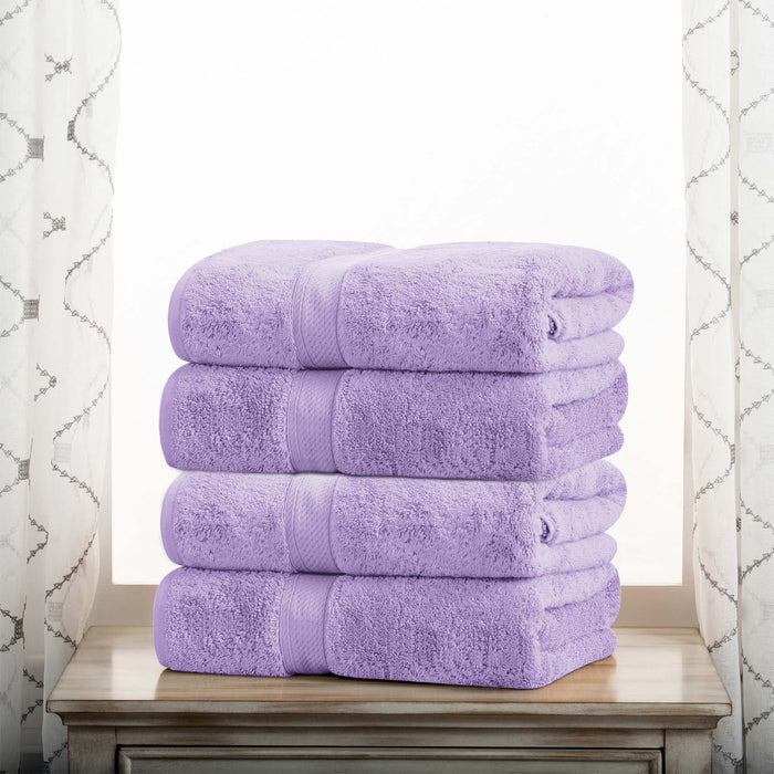 Egyptian Cotton Pile Plush Heavyweight Soft 4 Piece Bath Towel Set