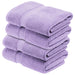 Egyptian Cotton Plush Heavyweight Absorbent Bath Towel Set of 4 - Purple