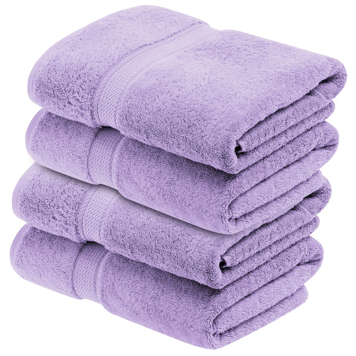 Egyptian Cotton Pile Plush Heavyweight Soft 4 Piece Bath Towel Set