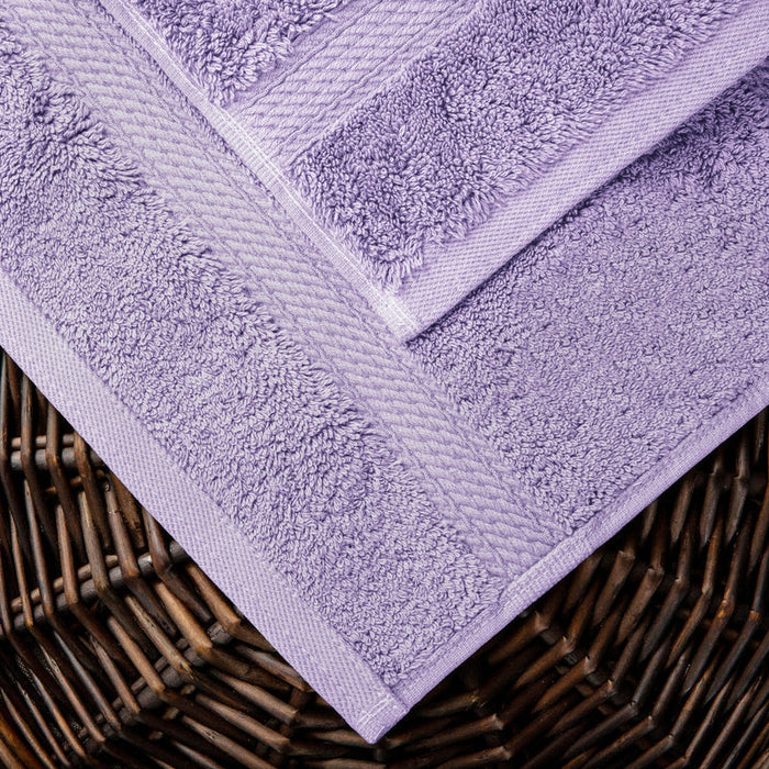 Egyptian Cotton Pile Solid 10-Piece Towel Set - Purple