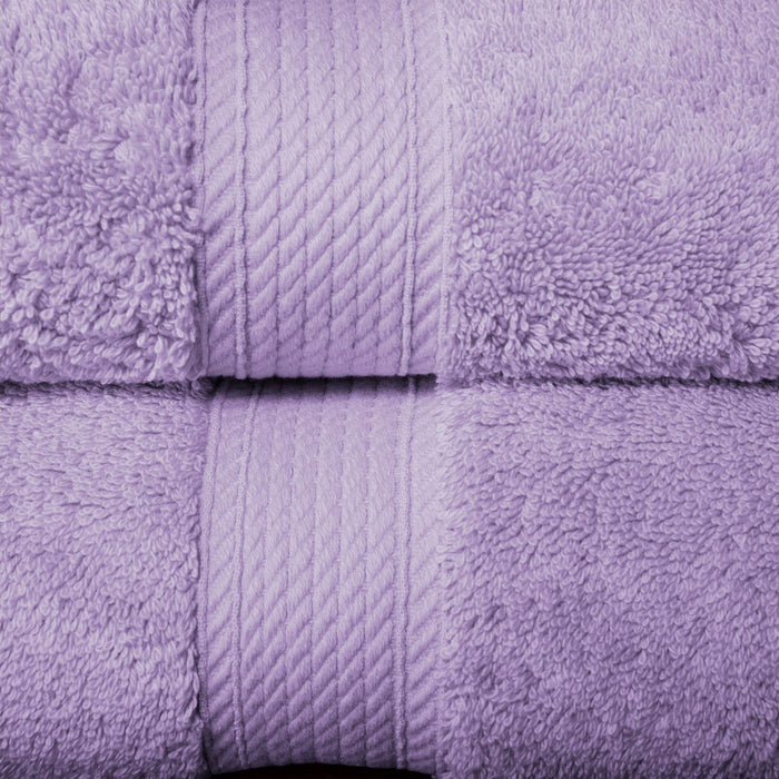 Egyptian Cotton Pile Plush Heavyweight Absorbent Face Towel Set of 6 - Purple